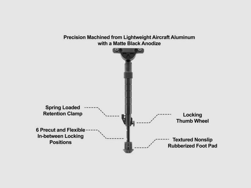 UTG Zweibein Recon Flex Bipody KeyMod 203 - 300 mm
