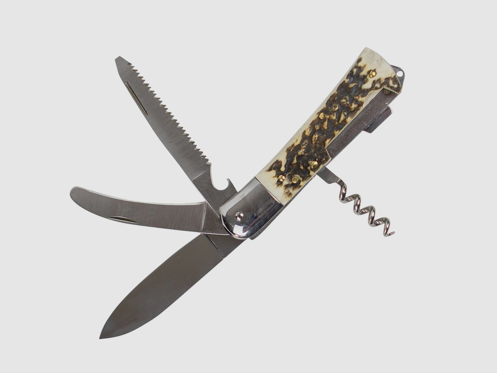 Cuchillo de caza Nordforest de cuerno – Cuchillo de caza con 6 funciones