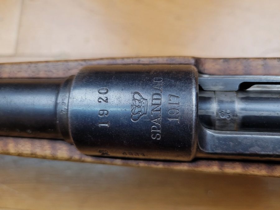 Prachtig geweer G98 – Geweer 1898 – Arsenal Spandau 1917 gepasseerd door de Reichswehr 1920 – Model voor 1924 – De ontbrekende schakel! – Mono serienummer – geweerriem – Museumstaat!, afbeelding 1 van 34