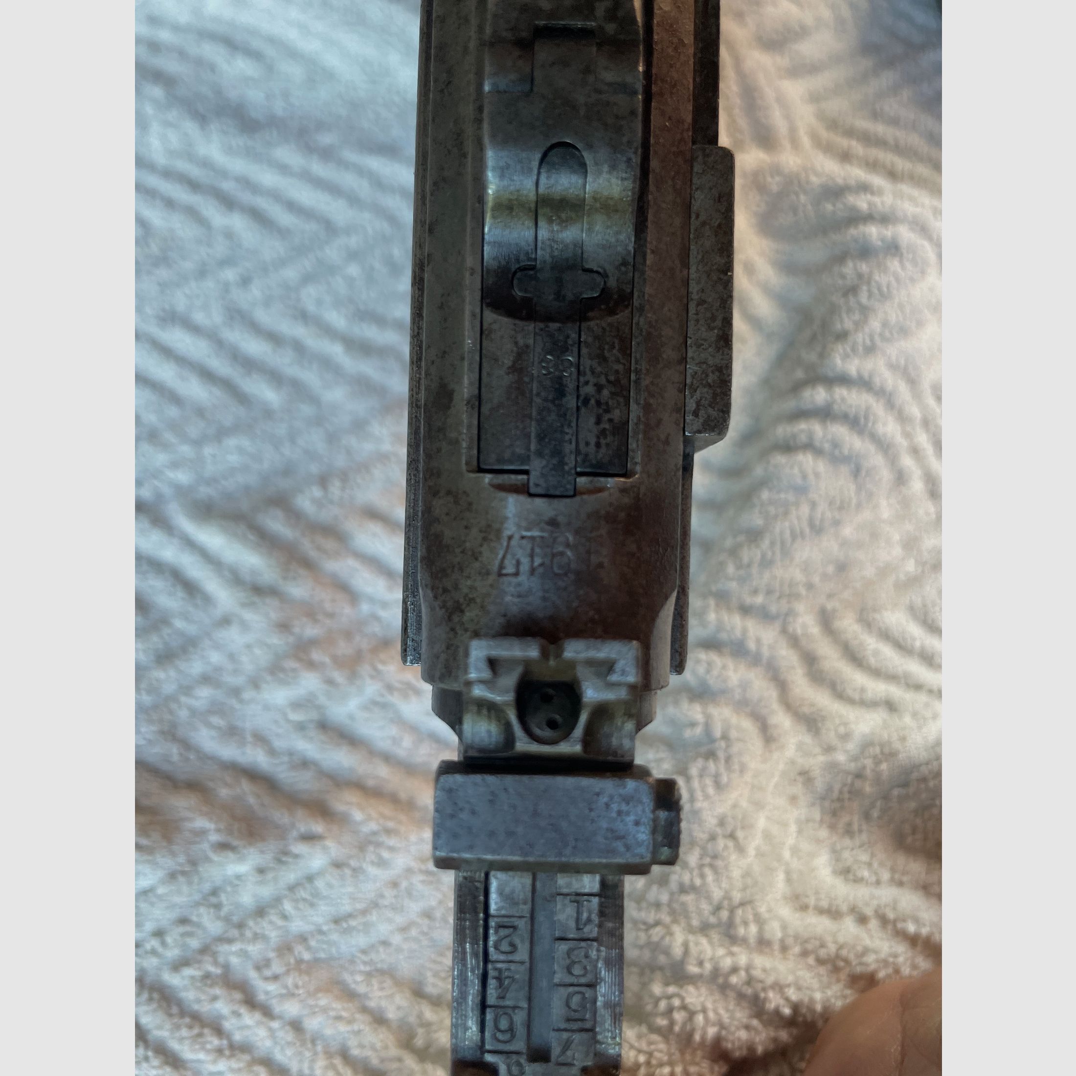 Mauser08, DWM, 9mm Para, Artillerieversion, Nummerngleich