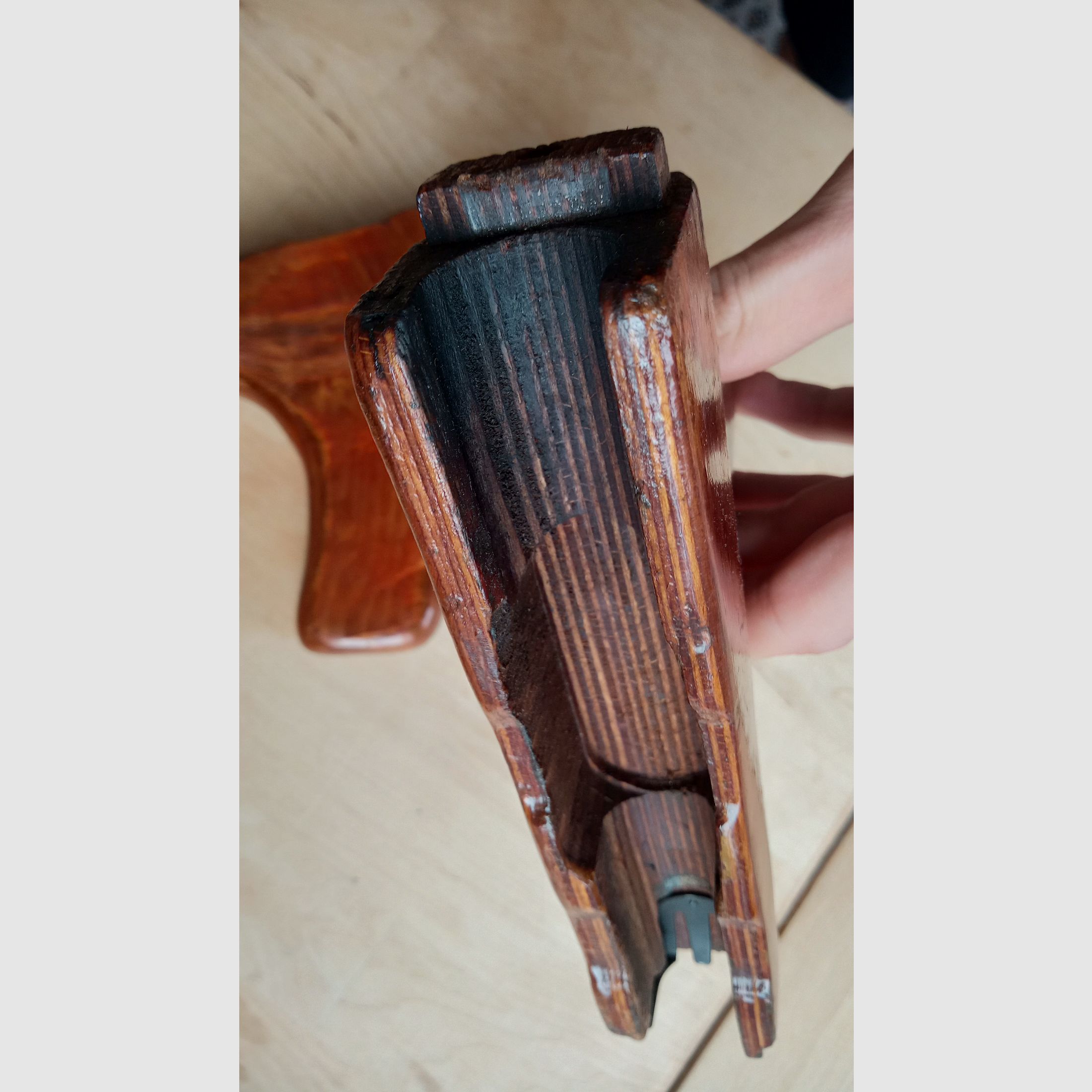 #1 Romanian AKMS lower handguard s.g. donkey-dick (Uluc) for underfolding stock laminated wood Romy Dong PM md.65
