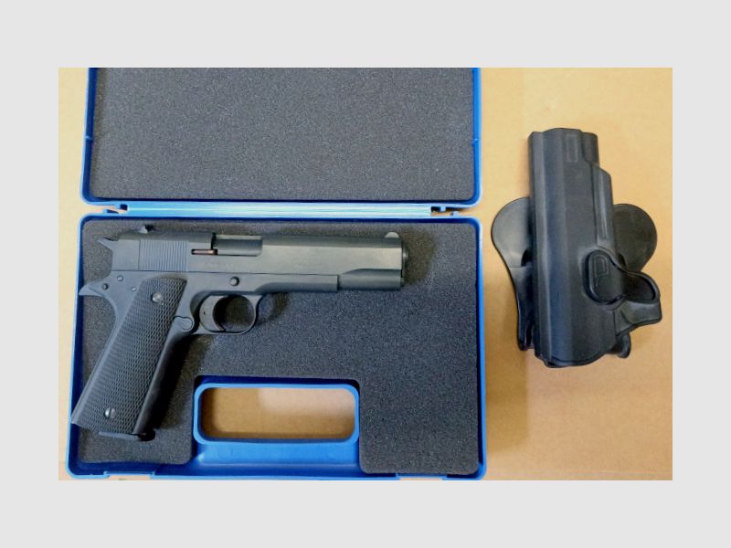 Colt Government 1911 A1 Schreckschuss Pistole 9mm P.A.K. (PTB 774) mit Tactical Paddle Holster