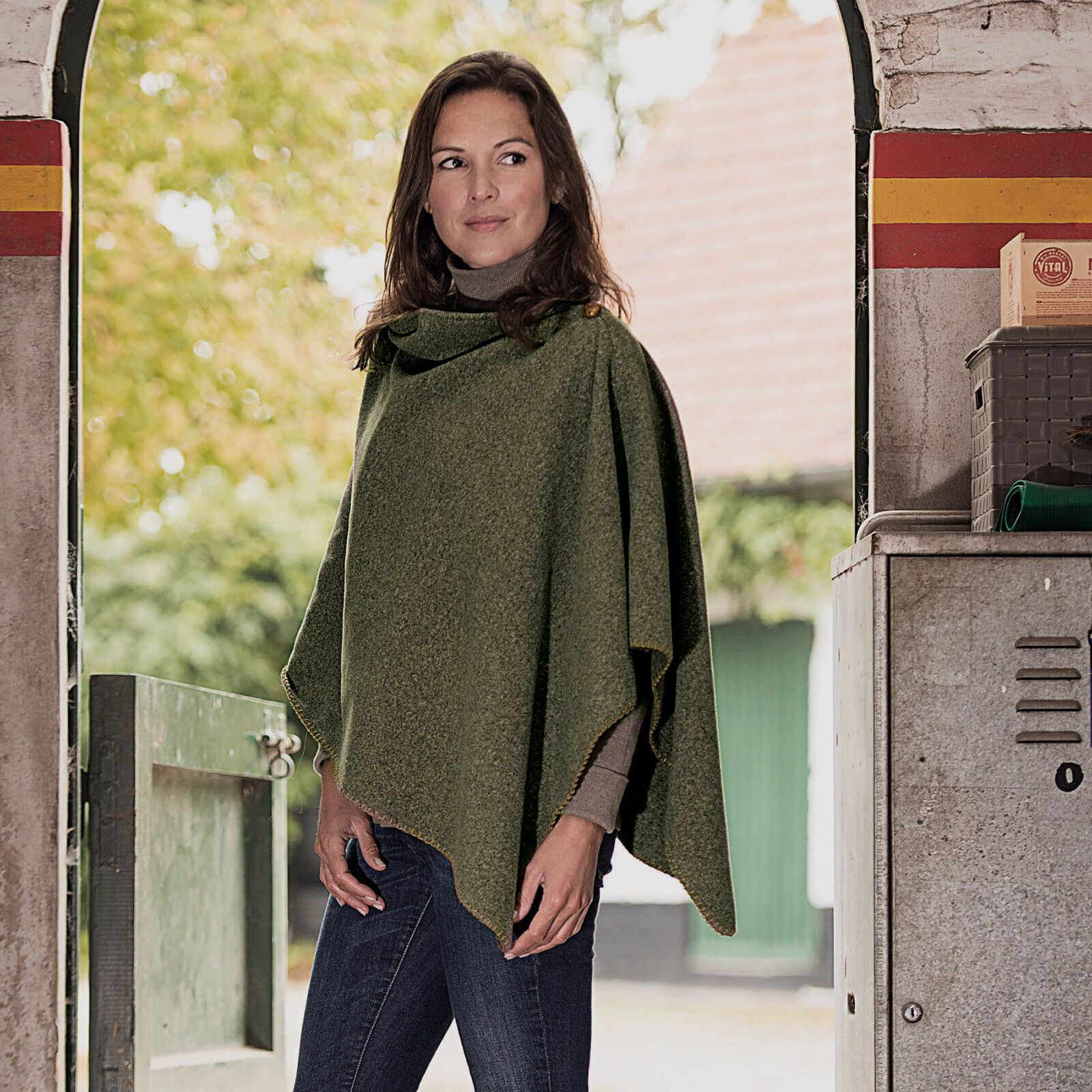 BALENO Damen-Poncho Shirley