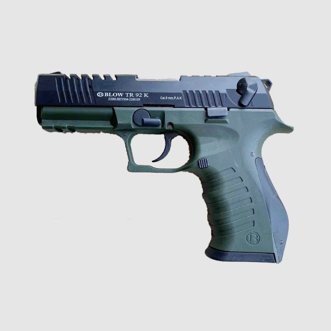BLOW TR92K Negro Verde 9mm P.A.K. pistola de alarma en estilo moderno de pistola de servicio