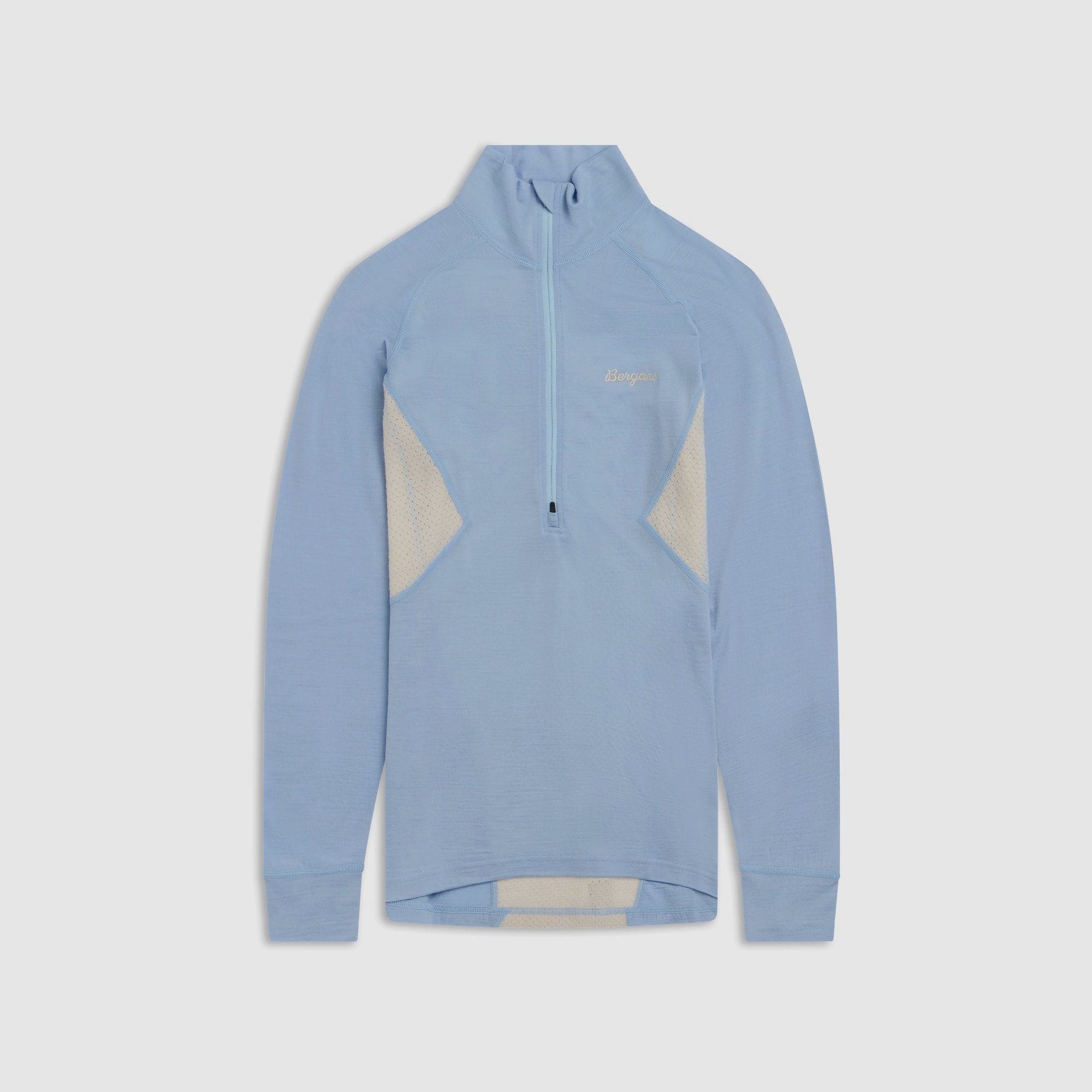 Bergans Inner:Pure Merino Half-Zip Thermoshirt Women Light Dusty Blue/Cream M