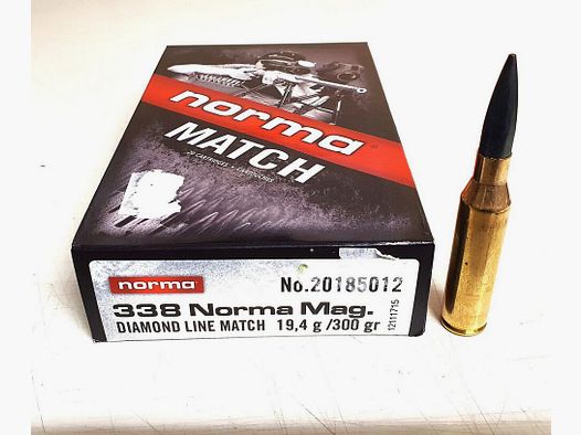 NORMA .338 Norma Mag Diamond Line Match 300grs/19,4g