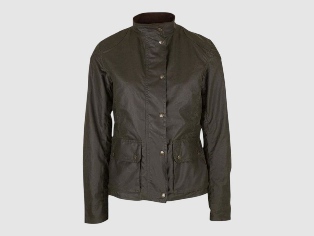 Wachjacke Oxford Blue New York Biker Brown, Bild 1 von 3