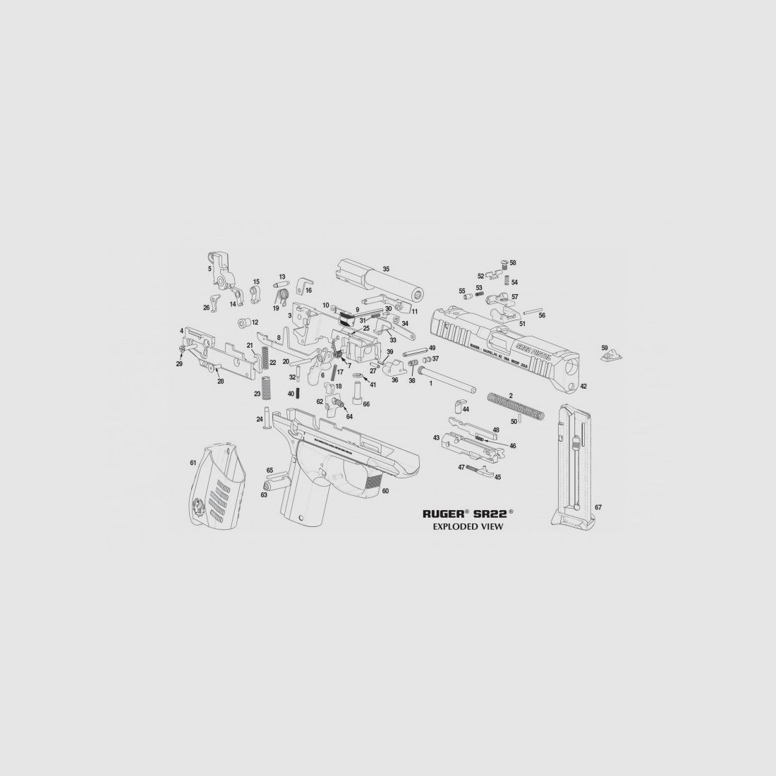 PISTOOL RUGER SR22PS ROOD TITANIUM CERAKOTE KALIBER 22 LR - 3,5 INCH, afbeelding 3 van 4