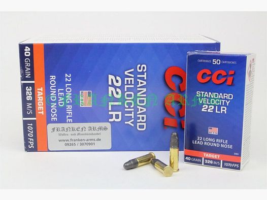 CCI Standard .22 l.r. 40gr. 2,59g 50 piezas precio por cantidad