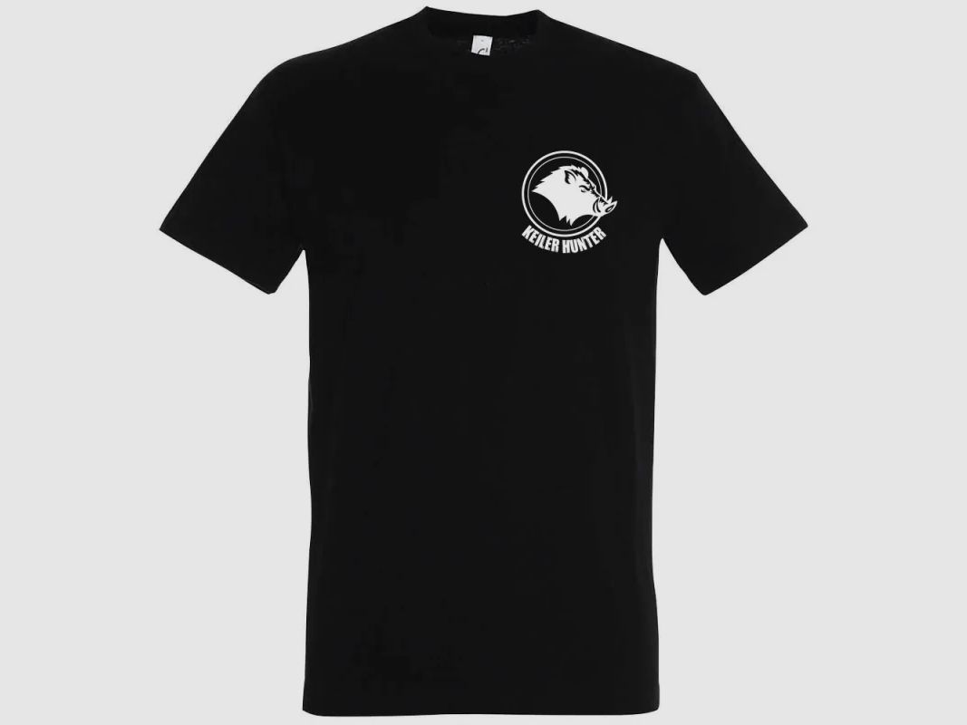 T-Shirt Keiler Hunter schwarz 100% Baumwolle Kurzarm Logo 2, Bild 2 von 12