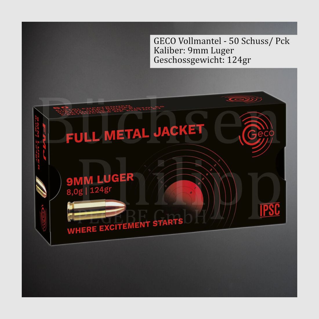 GECO 9mm Luger FMJ 124gr