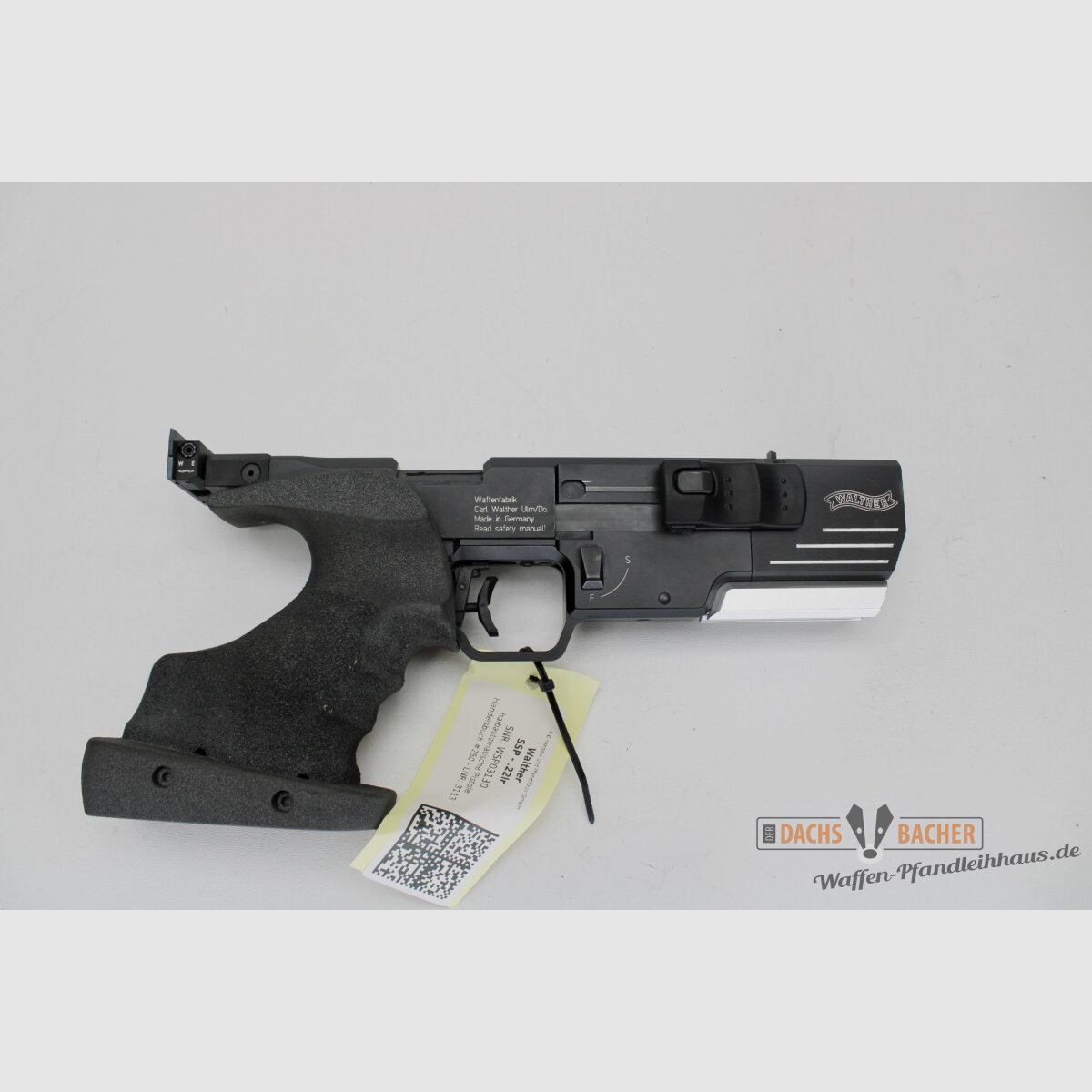 Pistole Walther SSP Kal. .22lfB Griff 85-95mm mit Box 2 Magazinen
