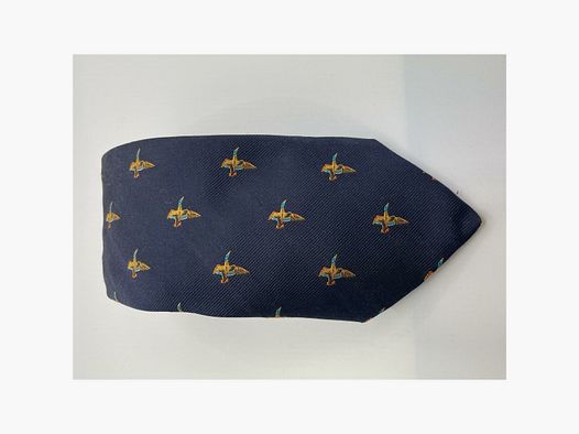 Corbata Robert Keyte 100% seda azul motivo pato