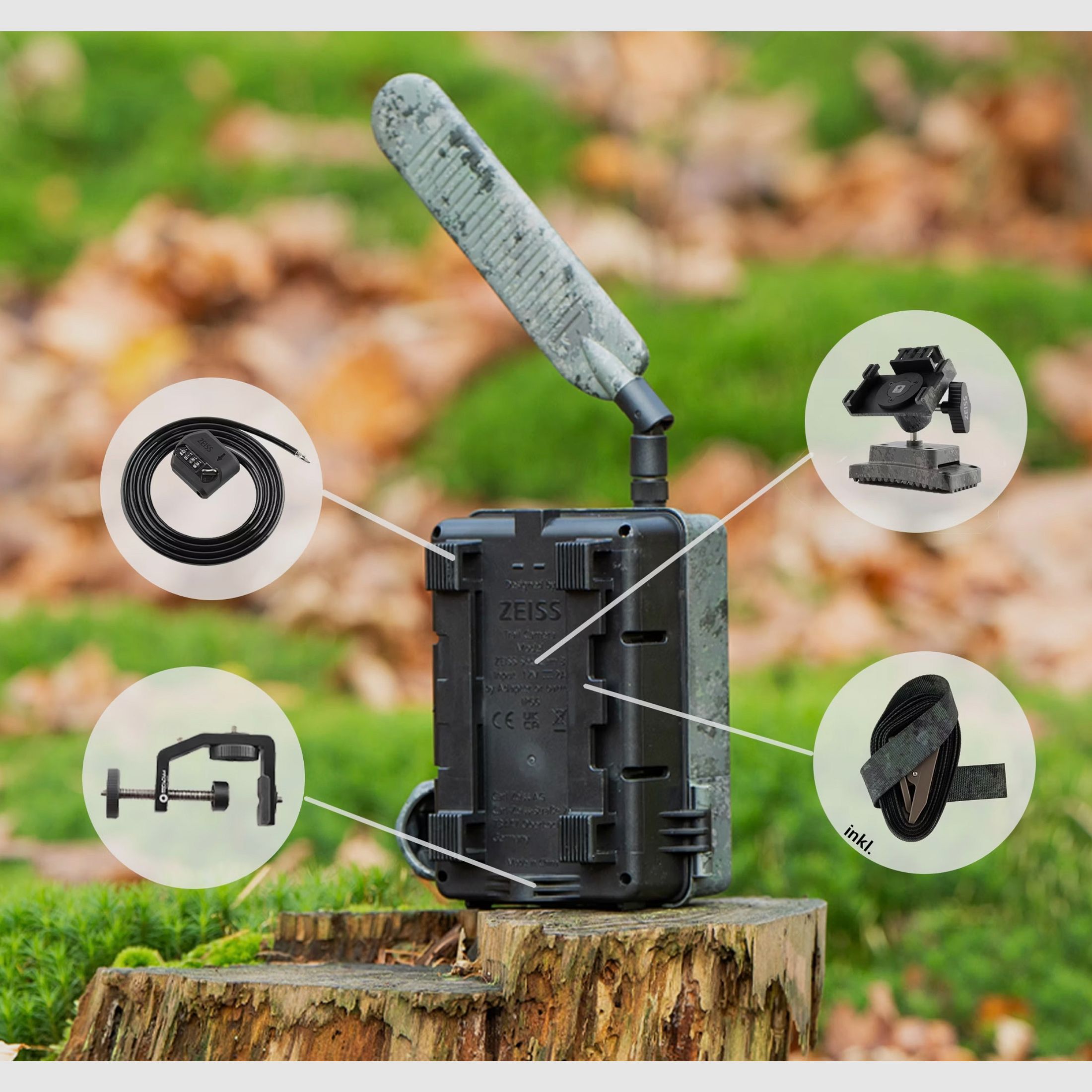 Cámara de caza ZEISS Secacam 3 con función de envío, campo de visión de 60 grados, alcance del flash de 25 m.