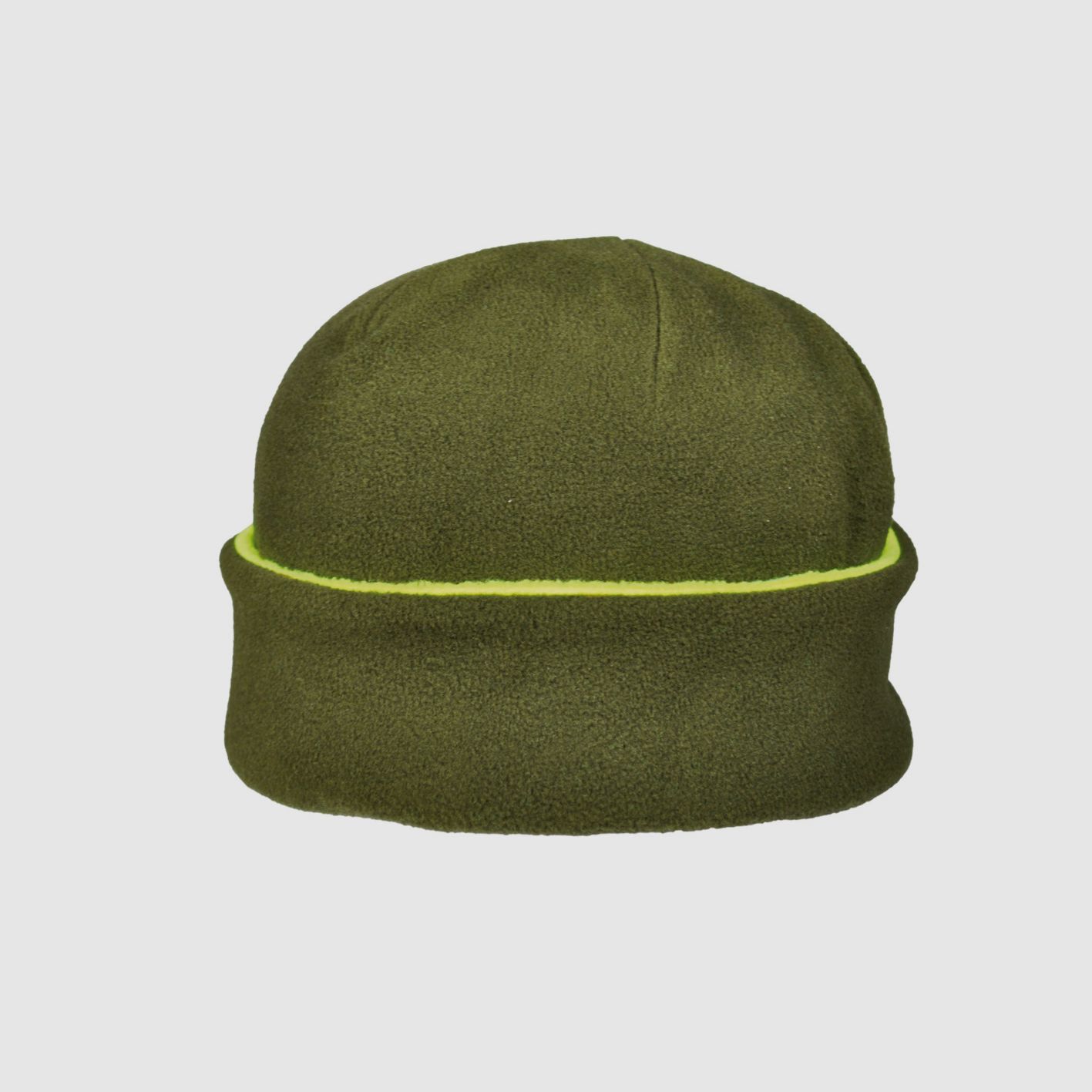 Gorro de forro polar reversible neón - amarillo/oliva en talla única