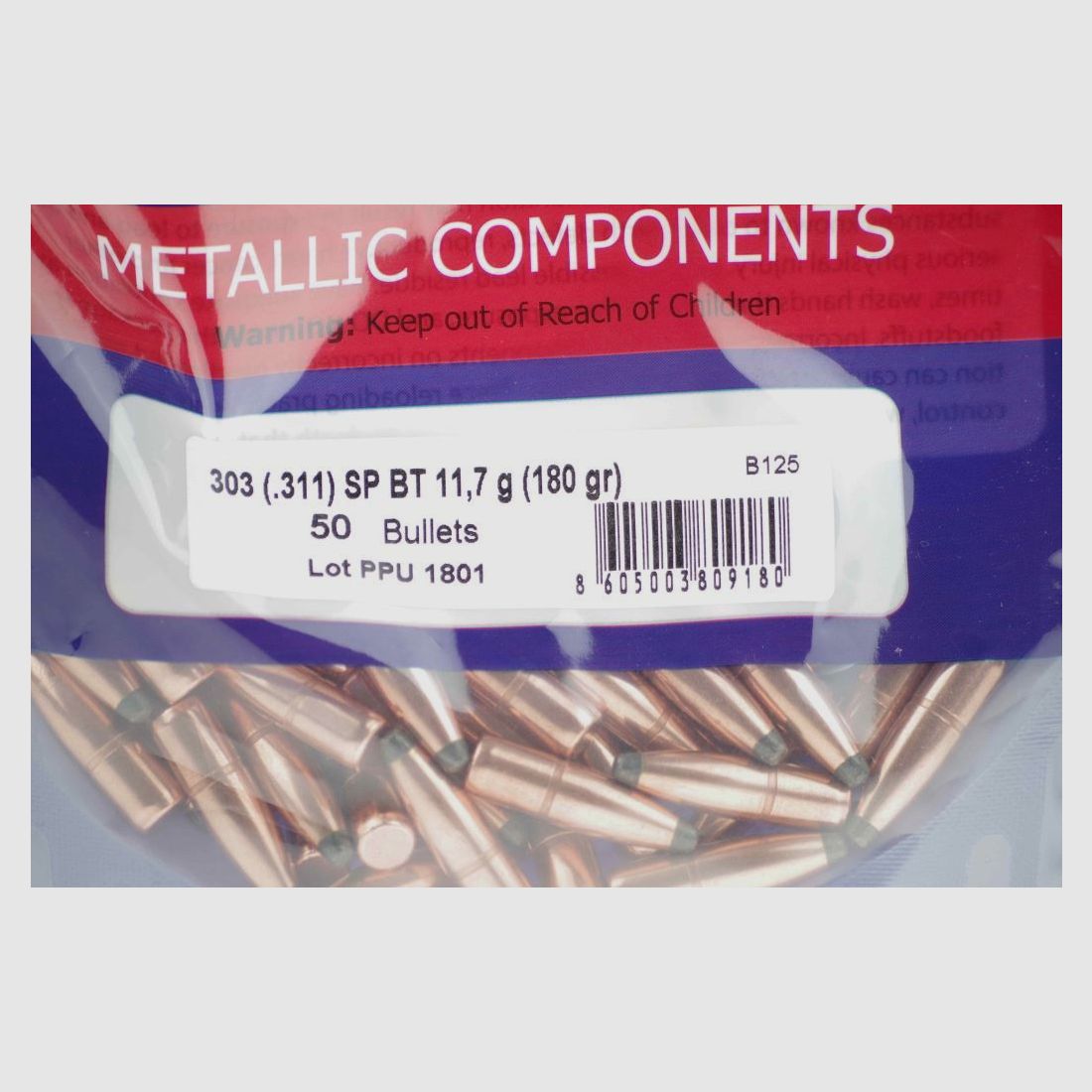 PPU Bullets .303 - .311 in 180 Grain FMJ BT - 50 pcs #B-125 - Privi Partizan
