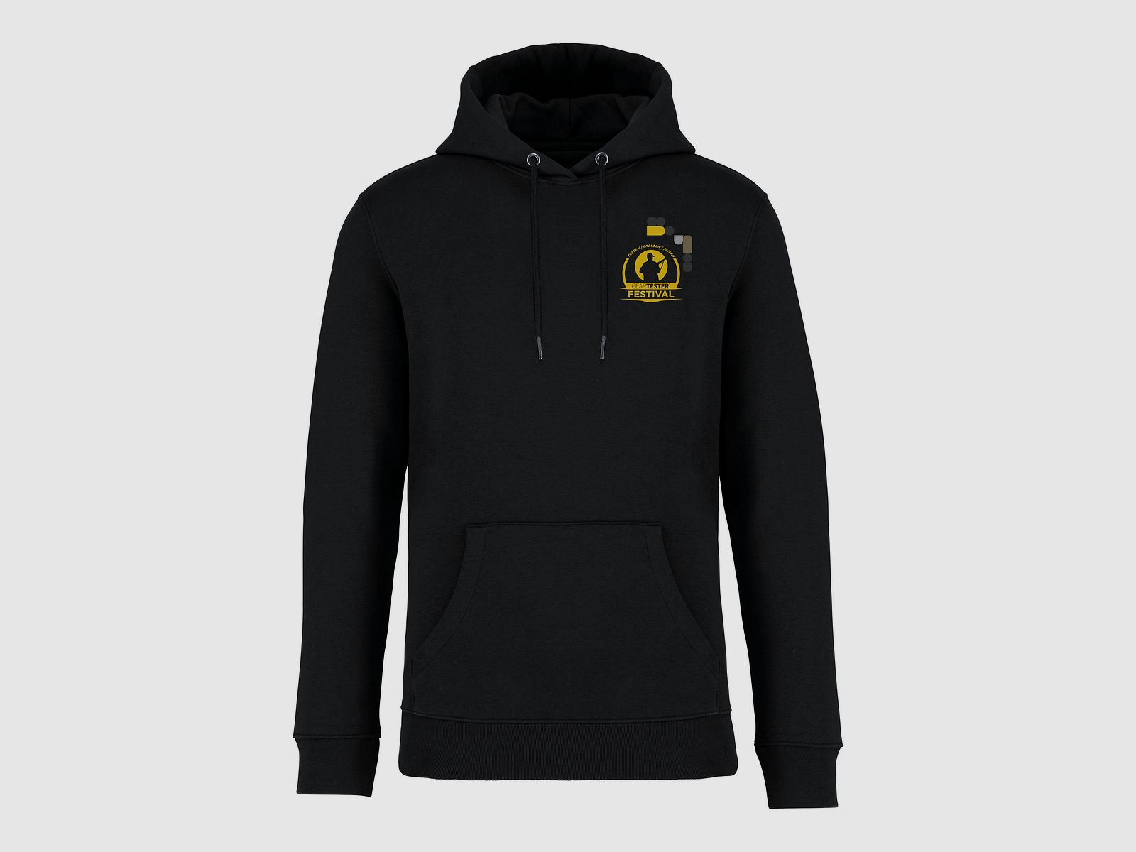 Geartester Festival Bio Hoodie, kleines Logo