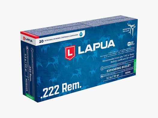 Lapua .222 Rem. Naturalis 3.2g/50grs.