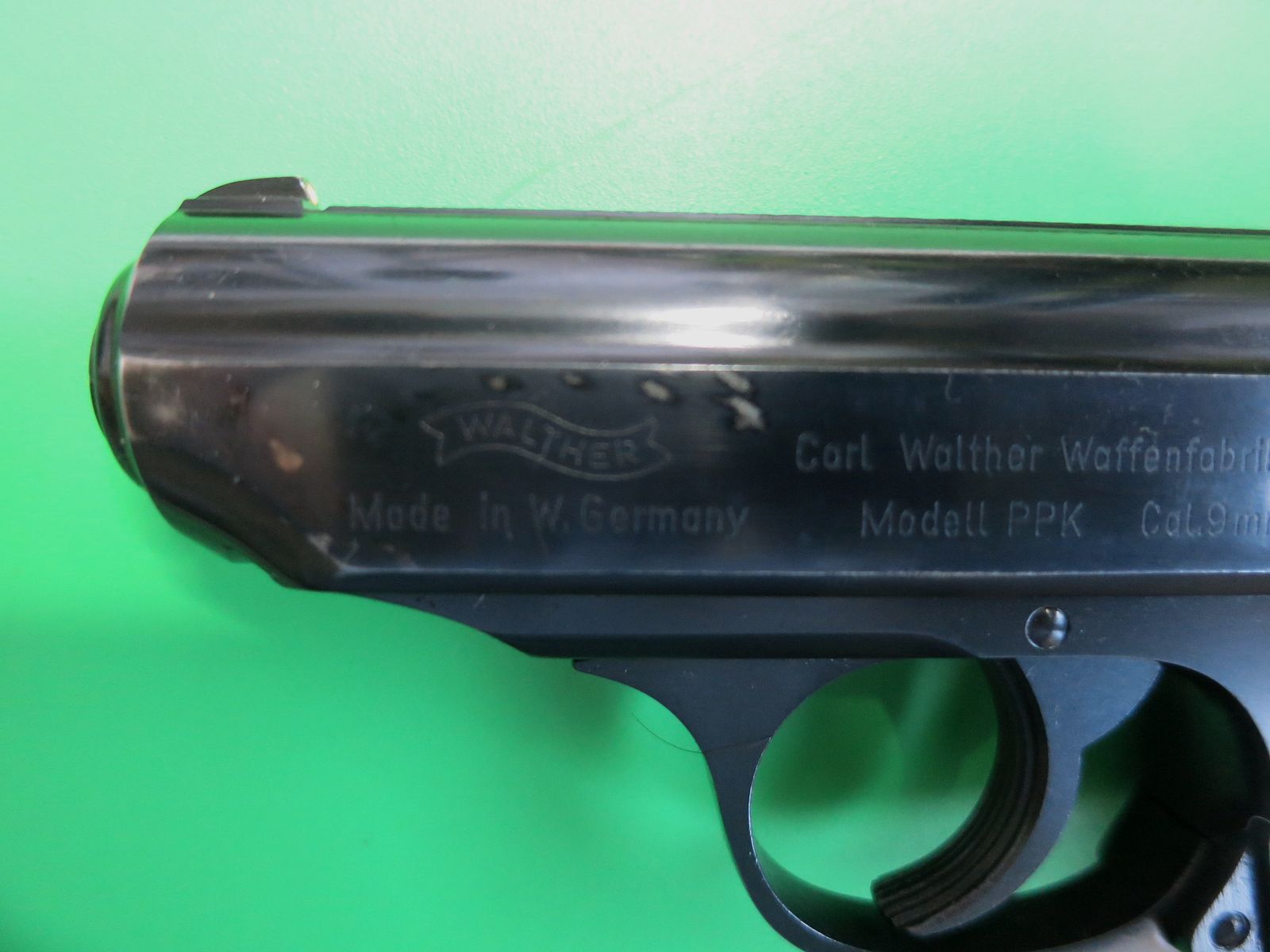 Halbautomatische Pistole, Walther PPK, Kal. 9 mm Kurz, braune Griffschalen       #74