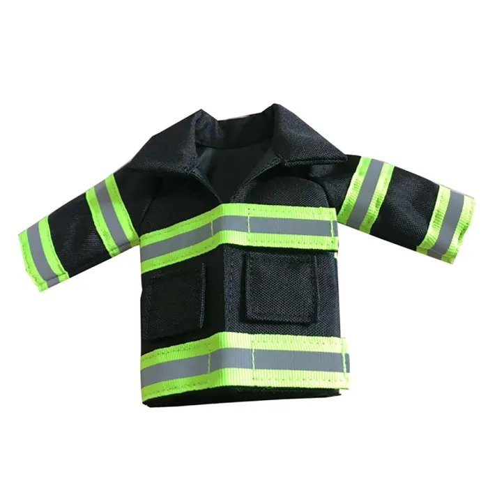 Chaqueta de mini bombero con tiras reflectantes para botella de cerveza / botella de vino / botella térmica, imagen 2 de 7