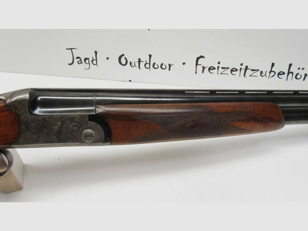 Bockdoppelflinte A.S.L. Italien Kal. 16/70, gravierte Basküle, Ejektor, Dop 16/70