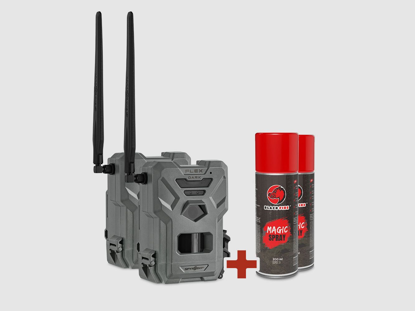 BLACK FLEX Bundle 3 - SPYPOINT FLEX-DARK Twin-Pack + BLACK FIRE Magic Spray