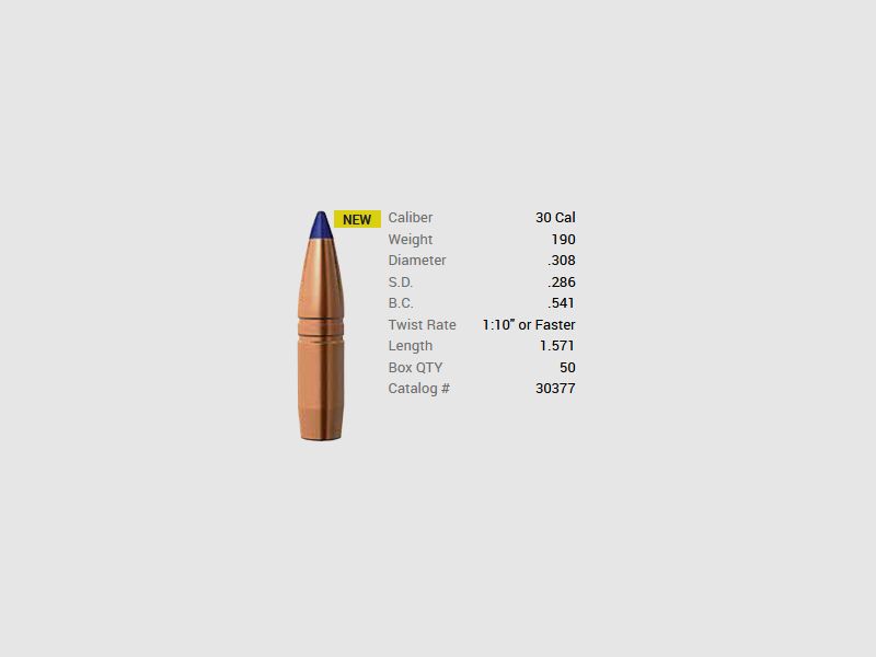 Barnes Geschoss .30/.308 190GR Long-Range X Hunting BT 50 Stück