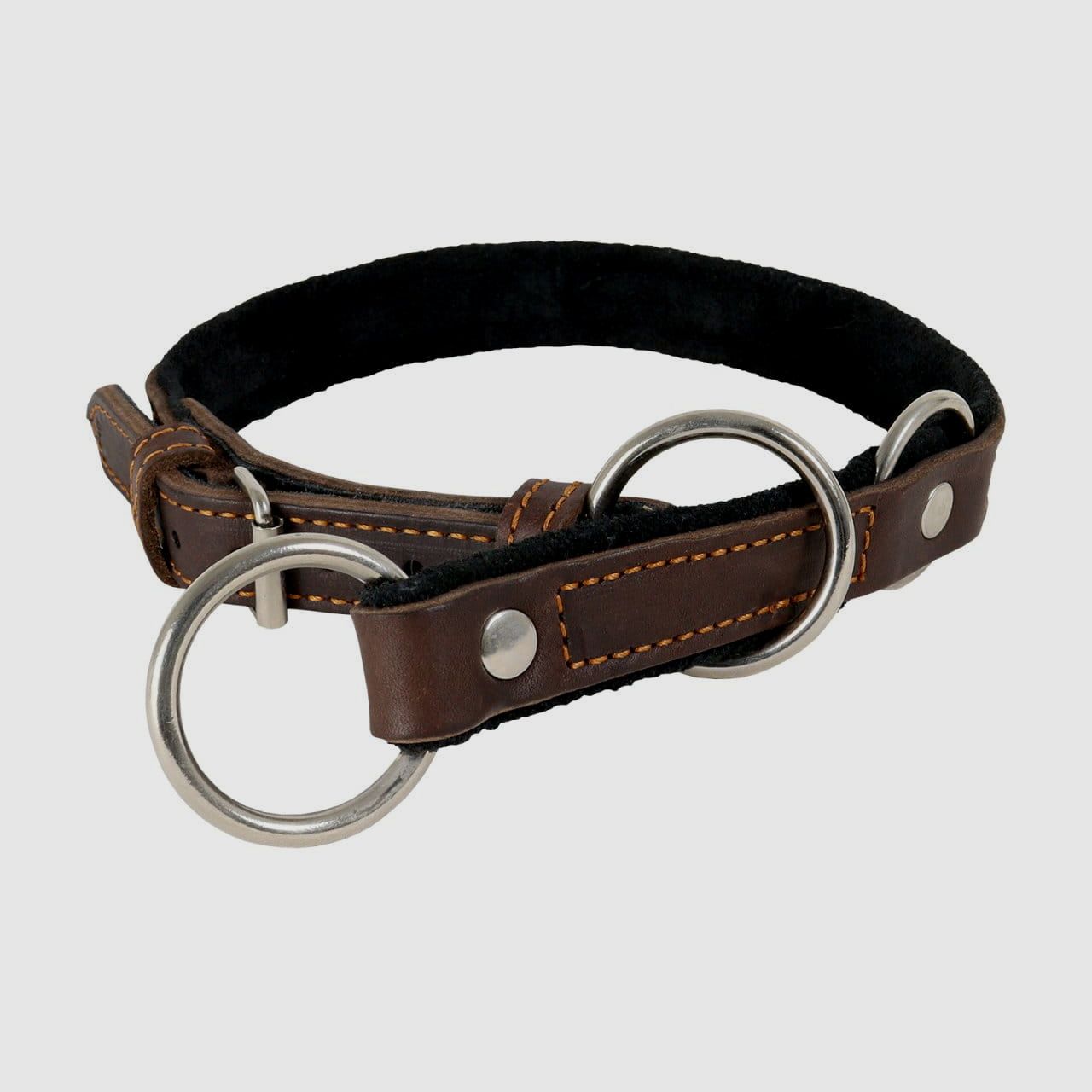 AKAH Zug-Stopp Halsband aus Öl Leder