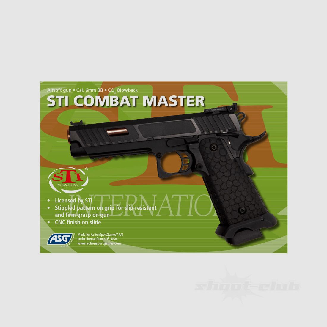 ASG STI Combat Master Airsoft Co2 6mmBB Metall Blow Back Schwarz