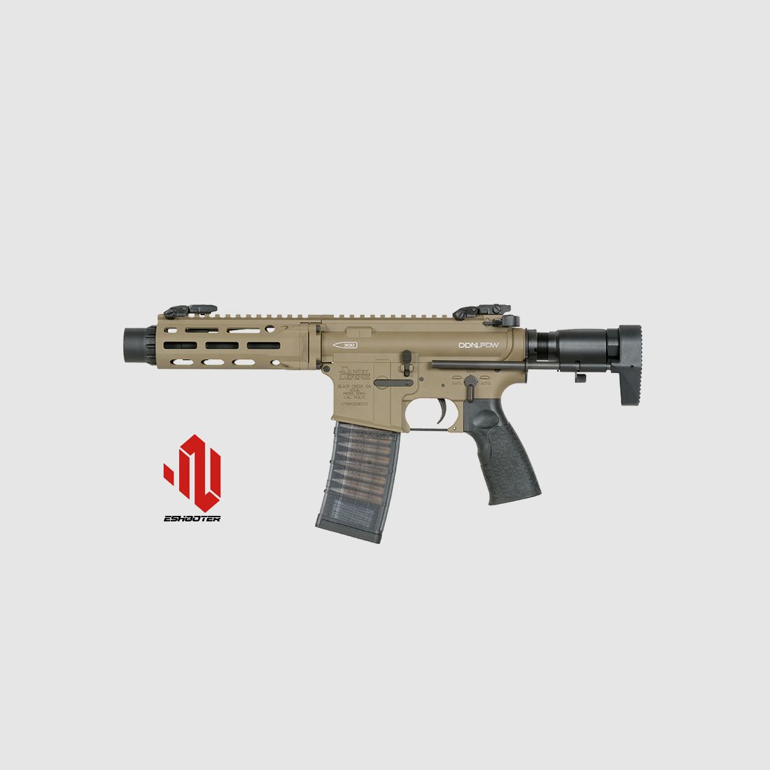 Daniel Defense DDM4 PDW SBR max. 0,5J AEG mit ESHOOTER ETU, FDE