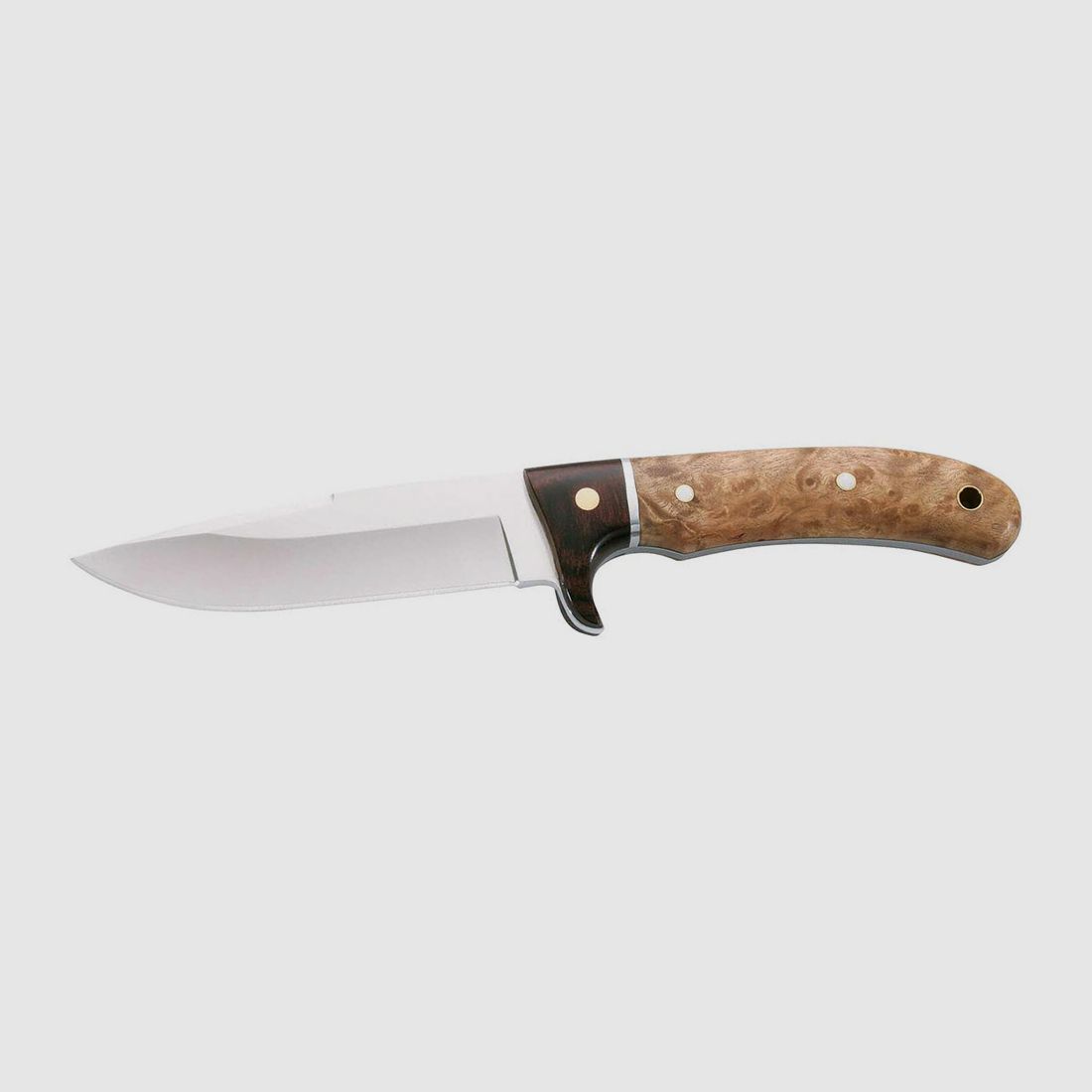 Einhandmesser Herbertz Stahl AISI 420 KlingenlĂ¤nge 10,8 cm Rotholz Wurzelholz inklusive Lederscheide (P18)
