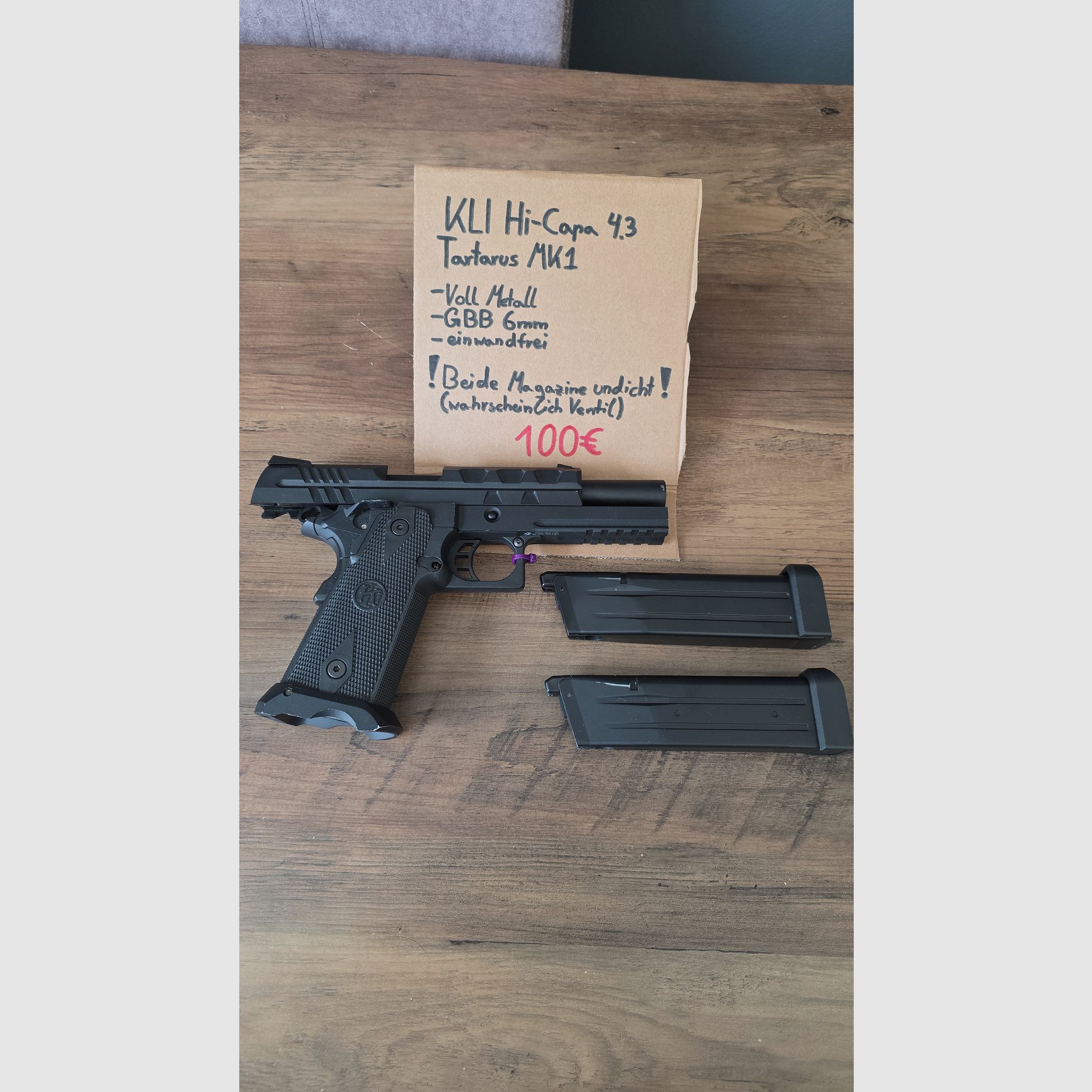 KLI Hi-capa 4.3 Tartarus MK1 GBB + 2 Magazine