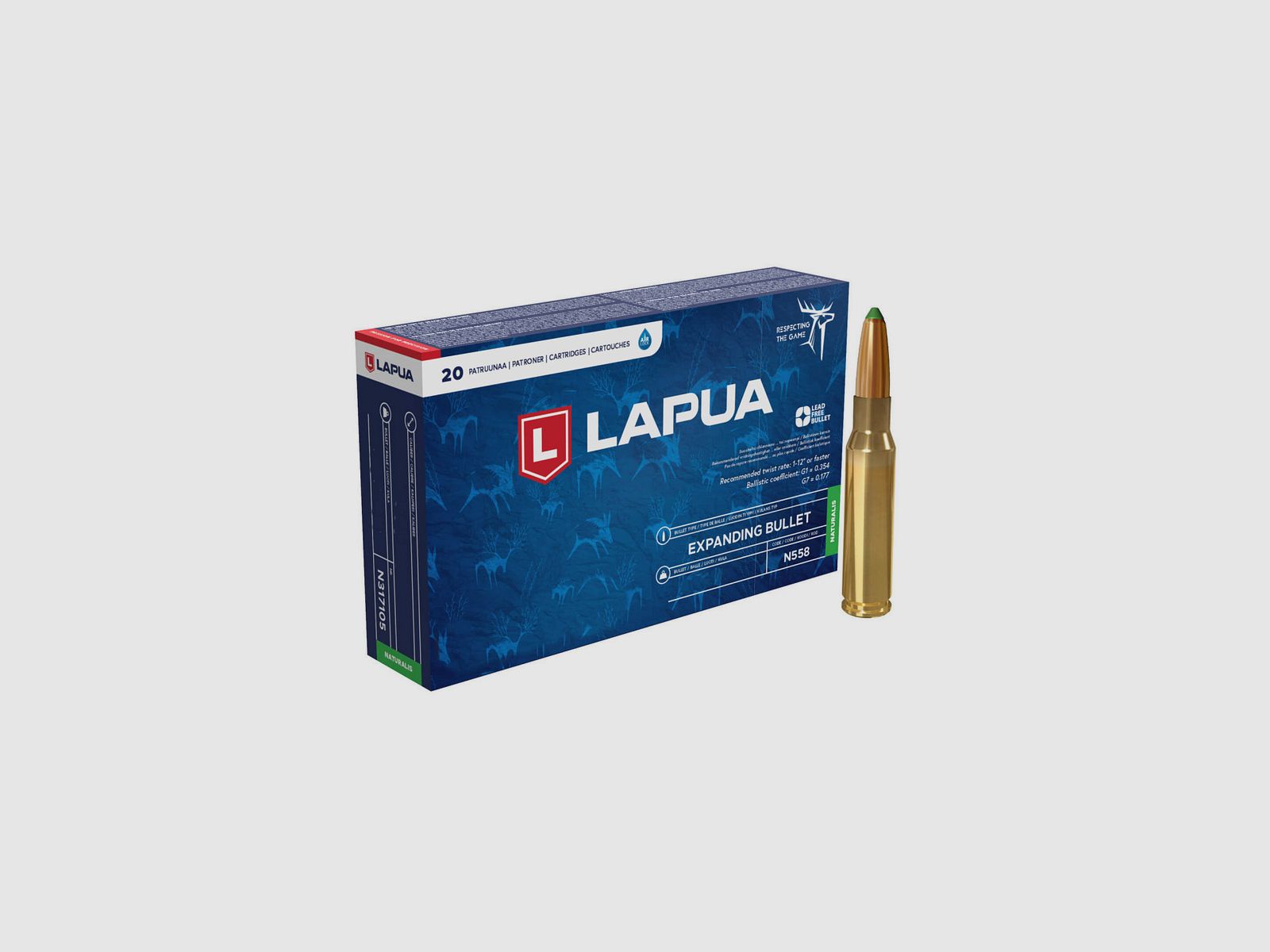 Lapua Naturalis Cal. 308 Win, - sin plomo - 11g / 170gr