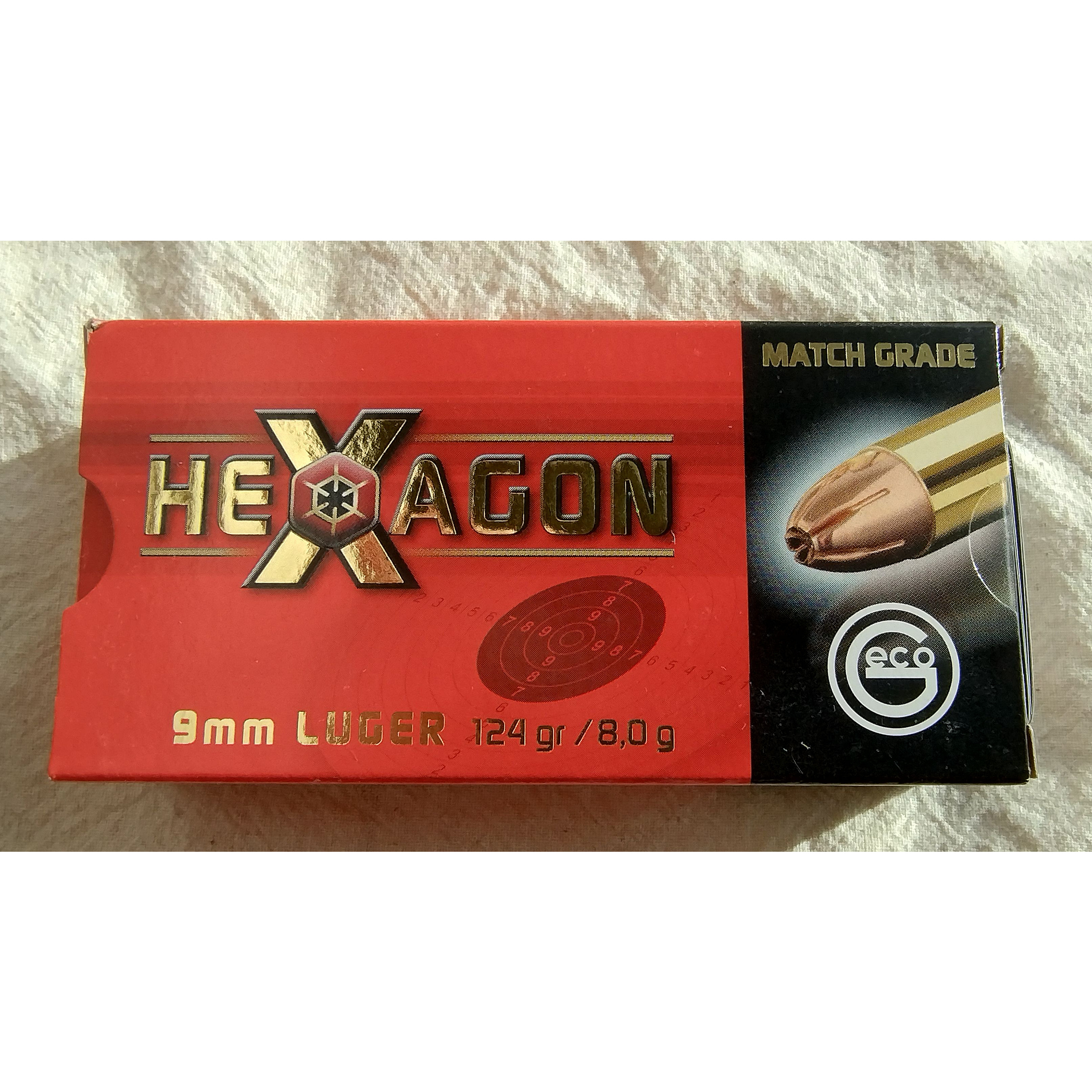 GECO HEXAGON 9mm Luger 124gr / 8,0g °°°°°°°°°°°°°°°°°