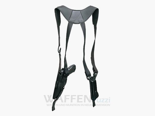 Shoulder holster for pistols with magazine holster without locking strap for direct draw