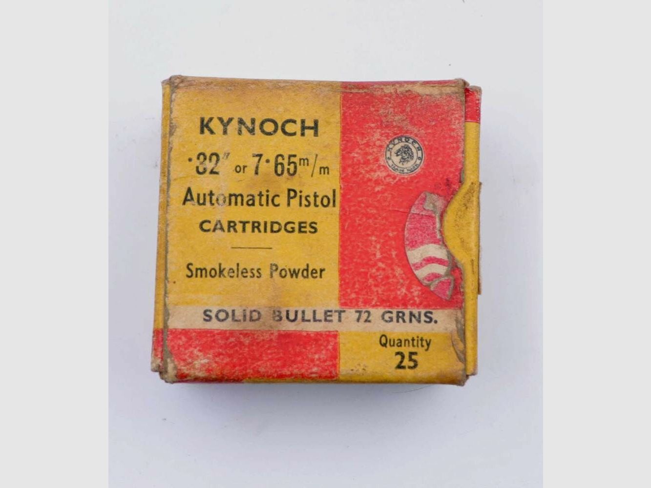Kynoch, England Pistol Ammunition 7.65mm Browning/.32ACP
