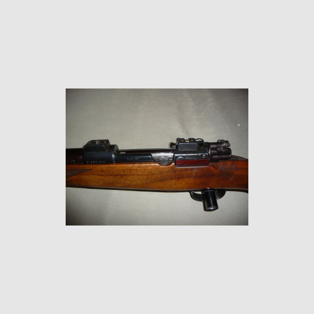 Système Mauser 98er Kurz-Repetierer : Cal. 6,5x55, Longueur du canon env. 52cm Semi Weight, EAW Schwenkmontage, Retourneur