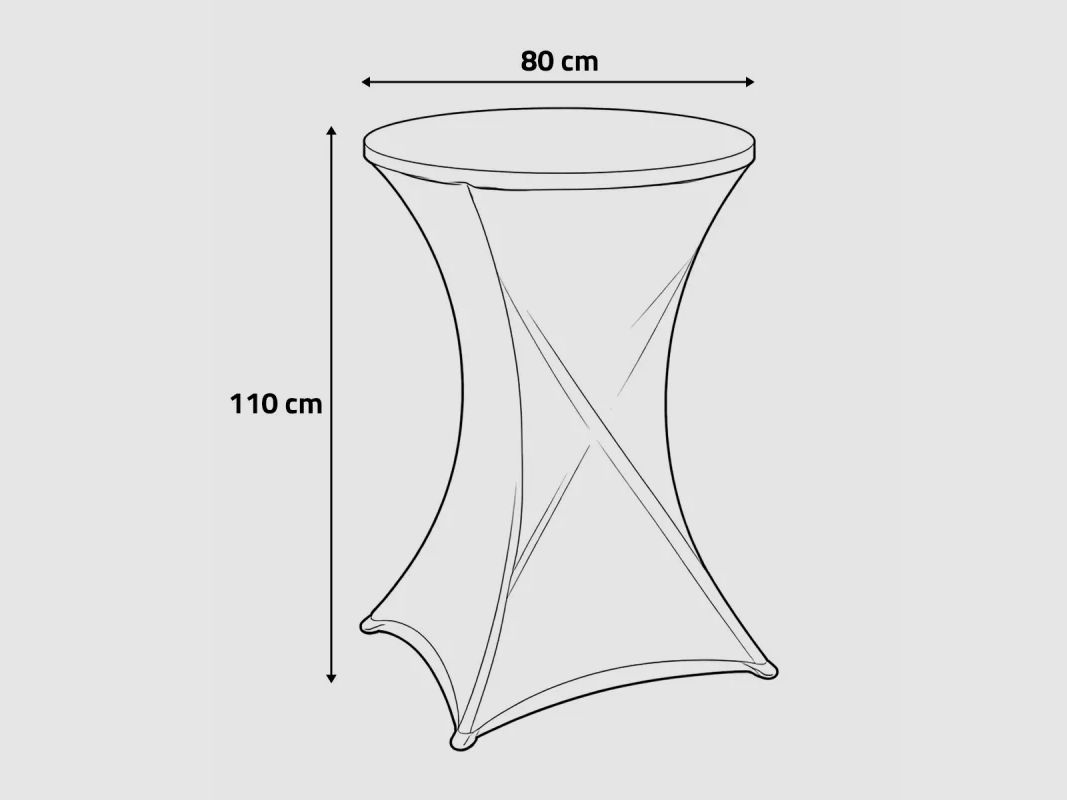 Stretch-Hülle für Bartisch schwarz Durchmesser 80cm, Bild 2 von 4