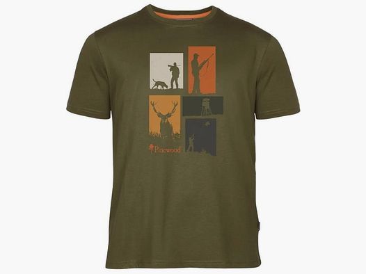 Pinewood Hunting T-Shirt Olive Mel