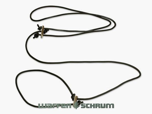 Mystique Lautlose Pirschleine  Rundleder 6mm mit Hirschhorn