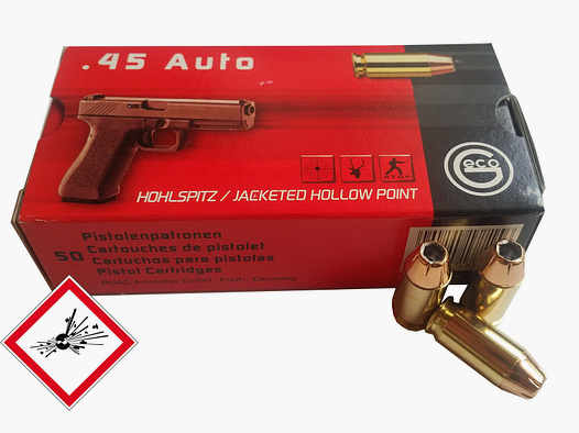 Geco Pistolenpatrone  .45 Auto JHP 230grs.