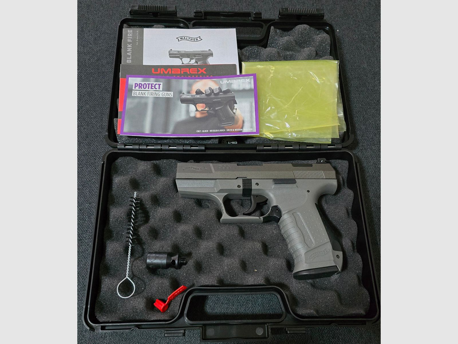 Walther P99 SV Grigio Carrello in Acciaio Nuovo Pistola a Gas 9mm PAK