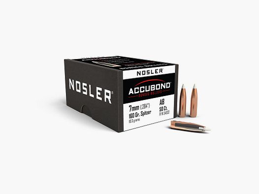 PALLE – NOSLER – ACCUBOND 7mm caliber (.284″) Spitzer 160gr (10.3 grams) (50pz)