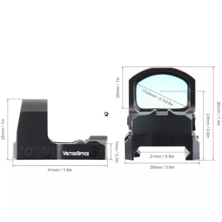 Vector Optics – reflexvizier Frenzy-S 1x17x24 SAS Battery Side Red Dot, afbeelding 5 van 6