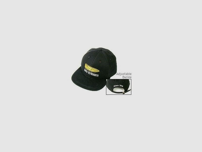 Cappello nero con logo Thompson giallo