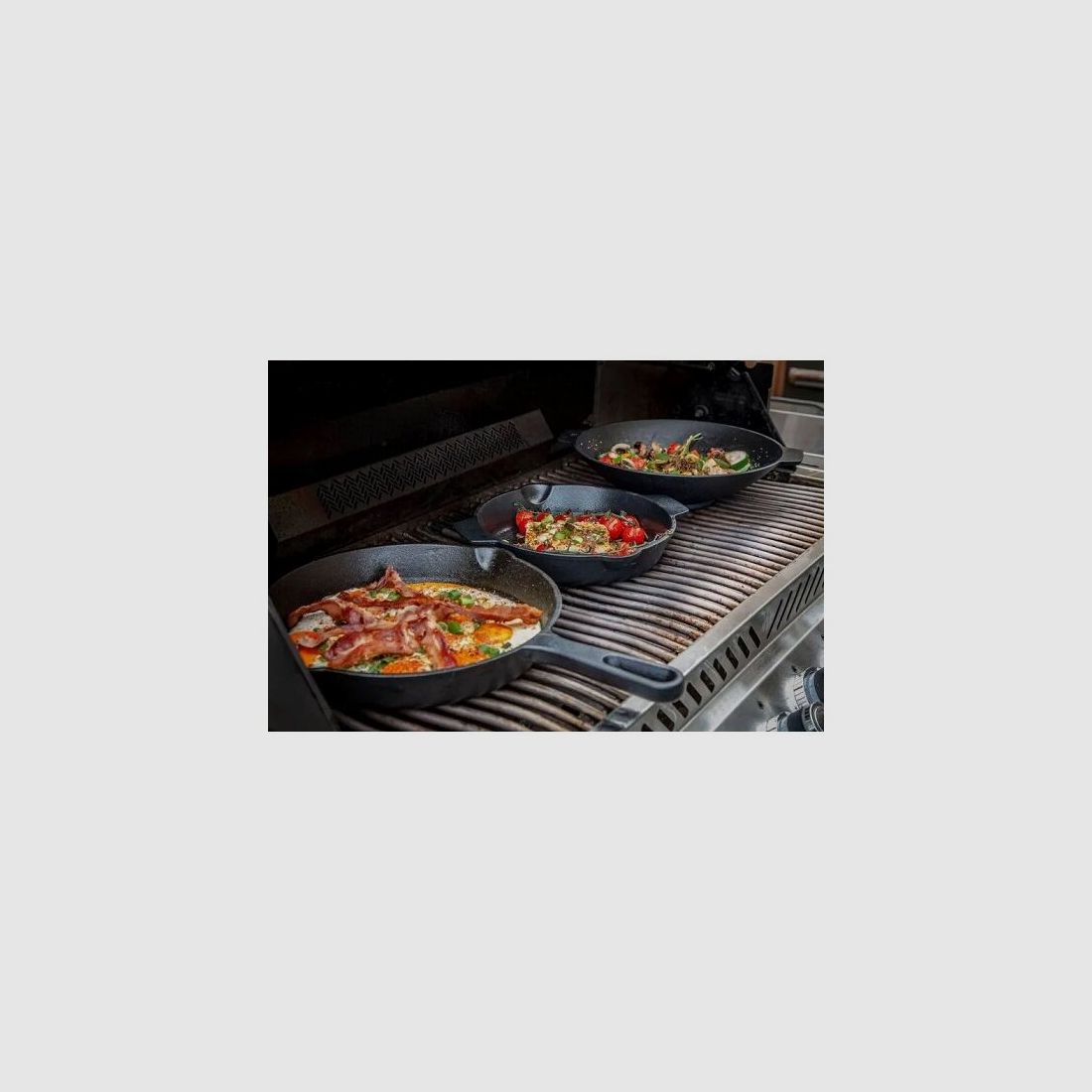 Grillfürst Gusseisen Wok mit 2 Griffen, Durchmesser 30cm