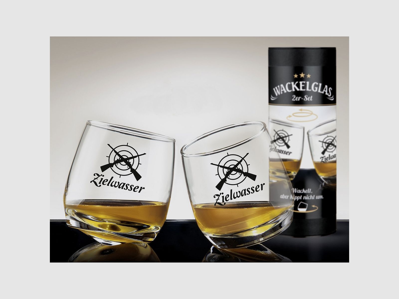 Wackelglas ''Zielwasser'' 2er Set