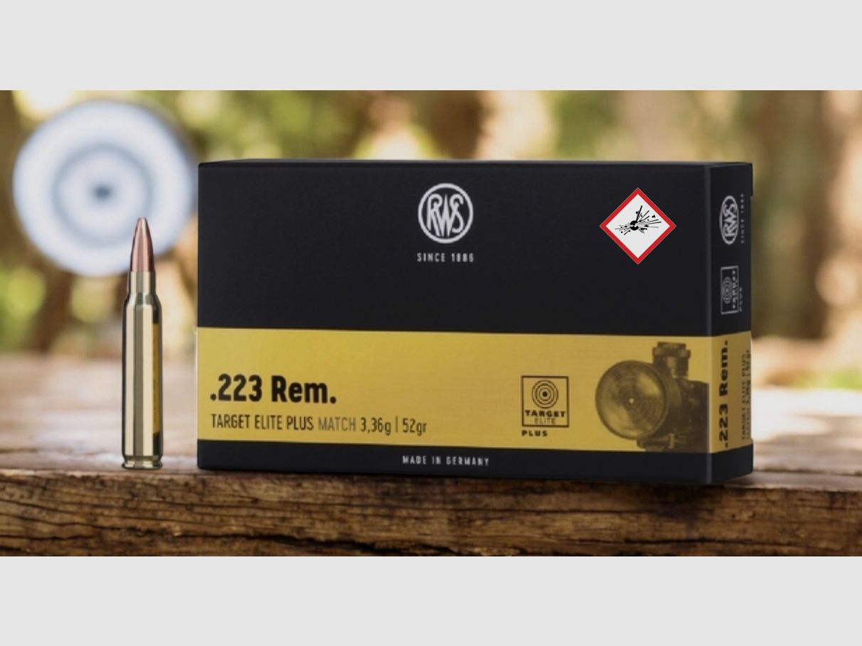 RWS cartridge Target Elite Plus cal. .223 Rem 55grs