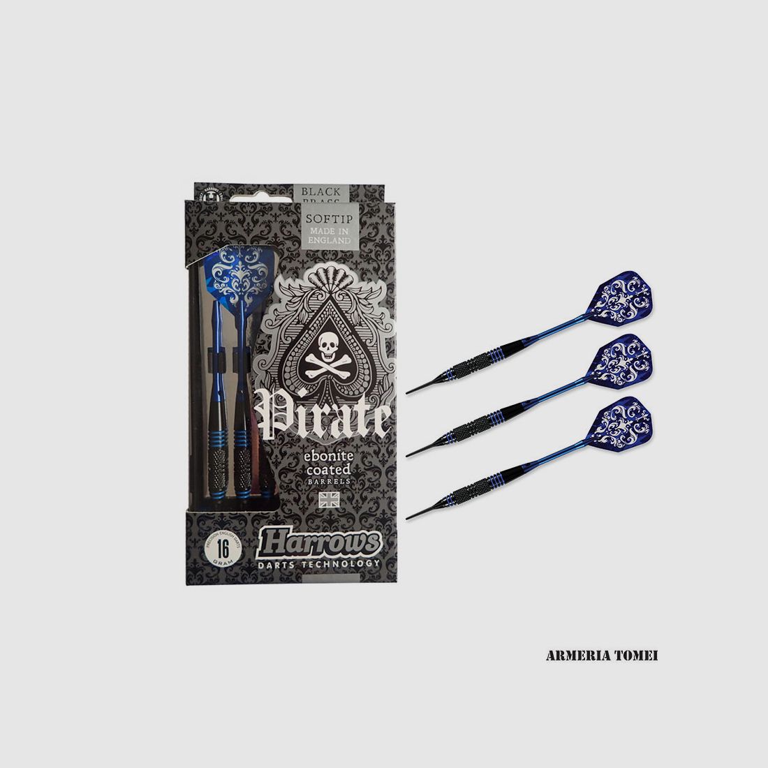 HARROWS – PIRATE SOFTIP 16G EBONITE COATED BARRELS (3PCS)