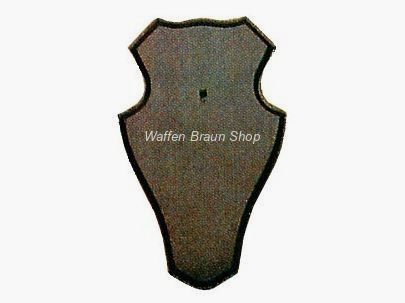 Gehörnbrett für Rehwild, 22X13 cm, abgerundete Form, mit Ausfräsung, dunkel